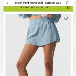 Alo match point skirt celestial blue